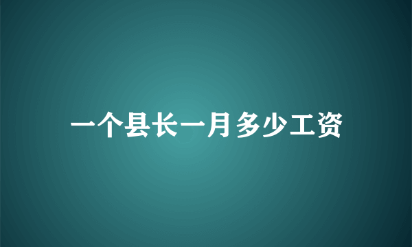 一个县长一月多少工资