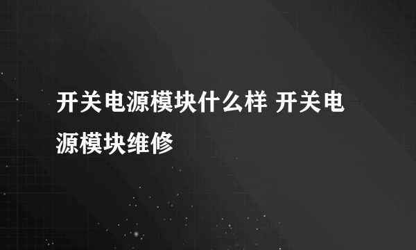 开关电源模块什么样 开关电源模块维修