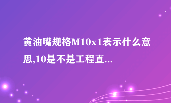 黄油嘴规格M10x1表示什么意思,10是不是工程直径。X1表示什么呀？谢谢