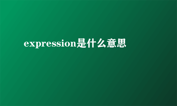 expression是什么意思