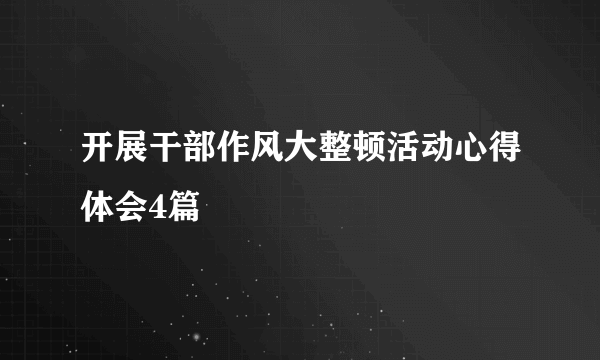 开展干部作风大整顿活动心得体会4篇