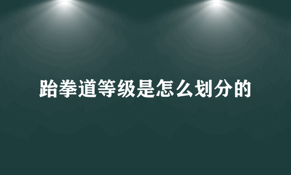 跆拳道等级是怎么划分的