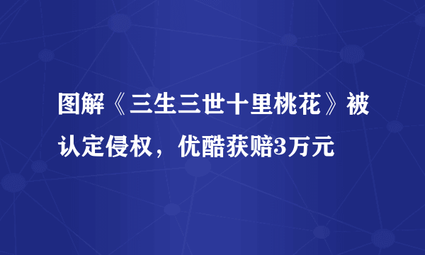 图解《三生三世十里桃花》被认定侵权，优酷获赔3万元