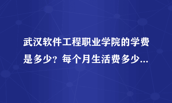 武汉软件工程职业学院的学费是多少？每个月生活费多少钱够花？