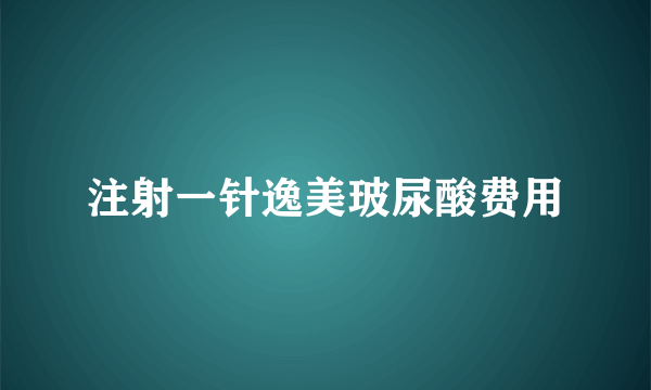 注射一针逸美玻尿酸费用