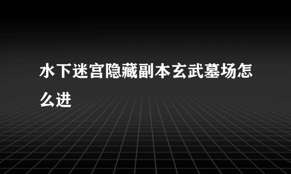 水下迷宫隐藏副本玄武墓场怎么进