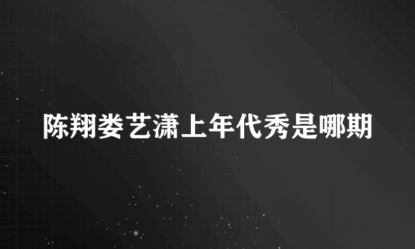 陈翔娄艺潇上年代秀是哪期