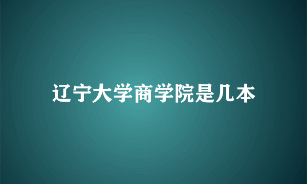 辽宁大学商学院是几本