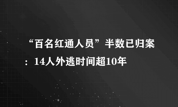 “百名红通人员”半数已归案：14人外逃时间超10年