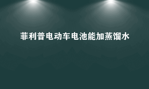 菲利普电动车电池能加蒸馏水