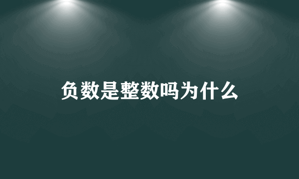 负数是整数吗为什么