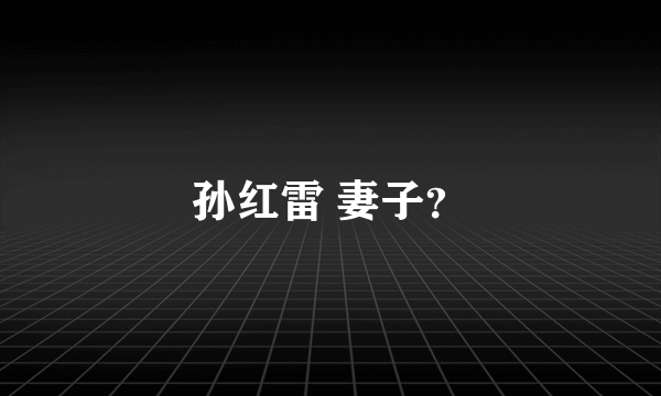 孙红雷 妻子？