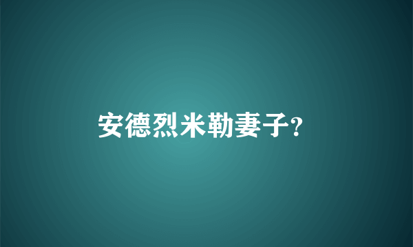 安德烈米勒妻子？