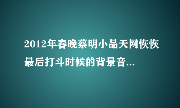 2012年春晚蔡明小品天网恢恢最后打斗时候的背景音乐!求.