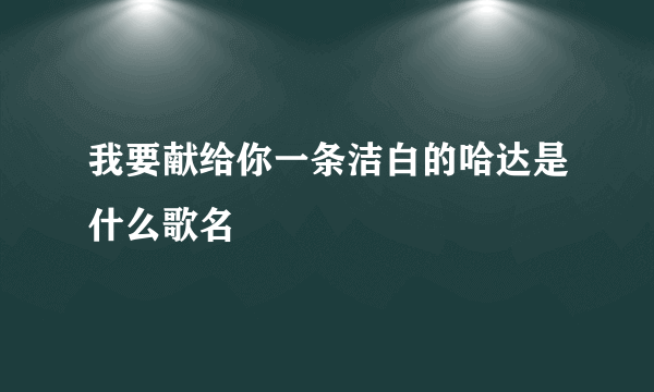 我要献给你一条洁白的哈达是什么歌名