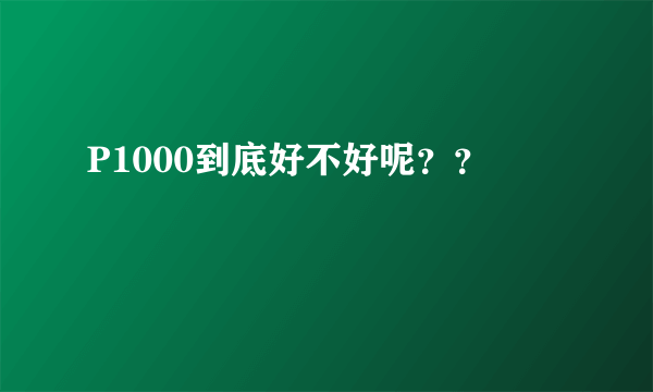 P1000到底好不好呢？？