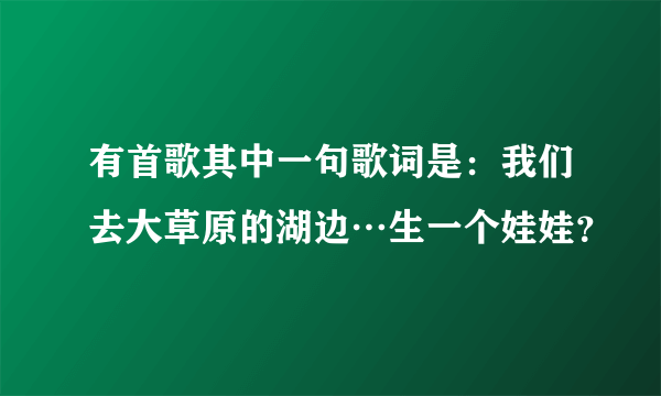 有首歌其中一句歌词是：我们去大草原的湖边…生一个娃娃？