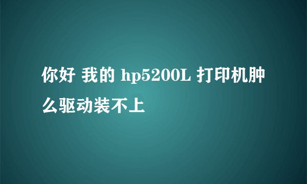 你好 我的 hp5200L 打印机肿么驱动装不上