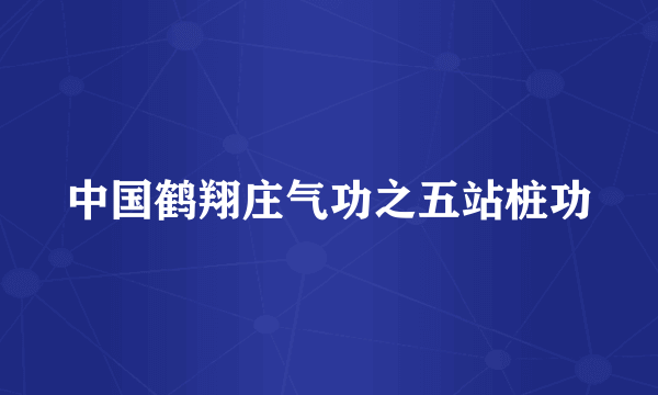 中国鹤翔庄气功之五站桩功