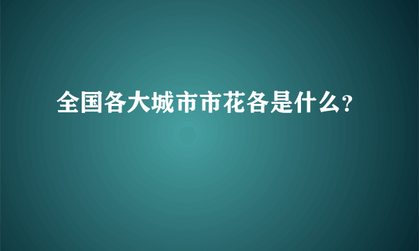 全国各大城市市花各是什么？