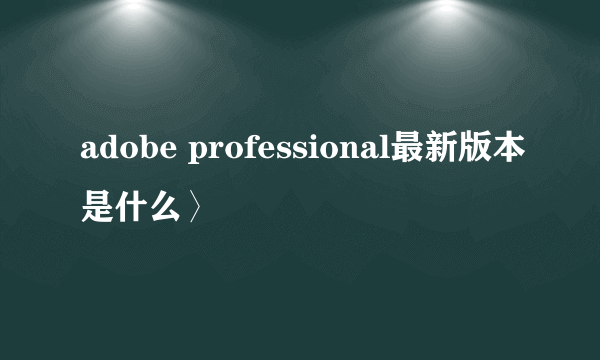 adobe professional最新版本是什么〉