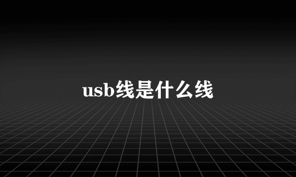 usb线是什么线