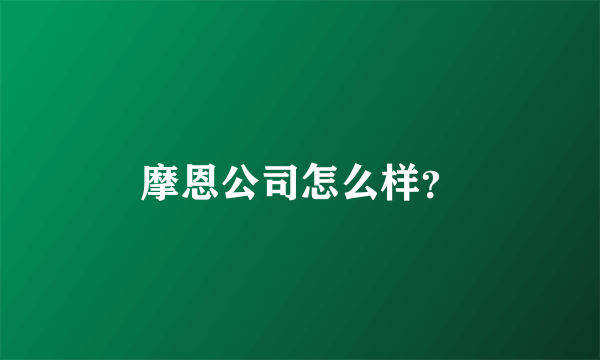 摩恩公司怎么样？