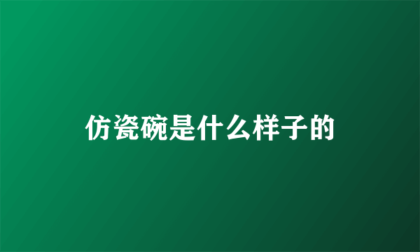 仿瓷碗是什么样子的