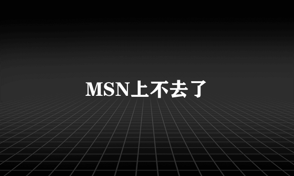 MSN上不去了