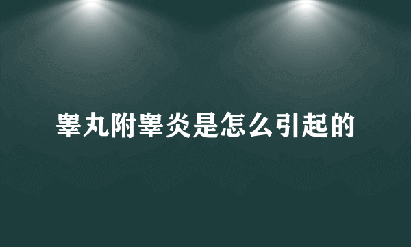 睾丸附睾炎是怎么引起的