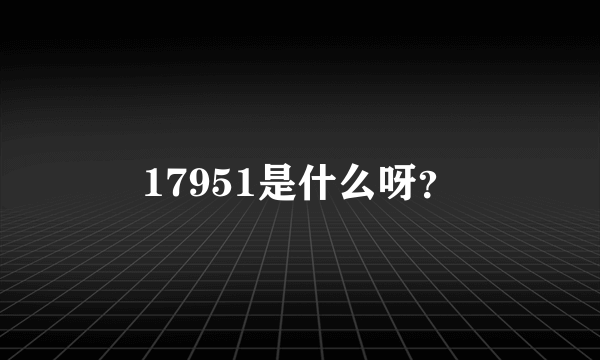 17951是什么呀？