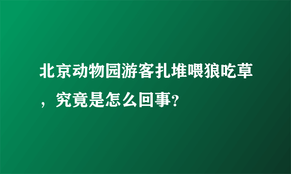 北京动物园游客扎堆喂狼吃草，究竟是怎么回事？