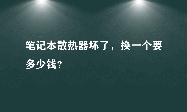 笔记本散热器坏了，换一个要多少钱？