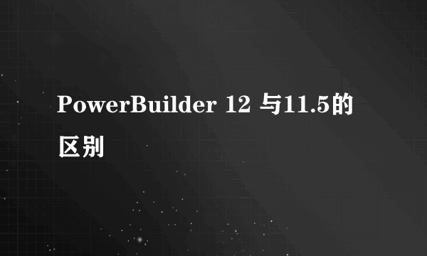 PowerBuilder 12 与11.5的区别