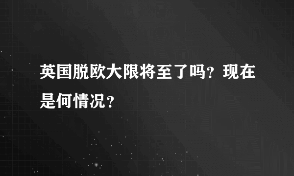 英国脱欧大限将至了吗？现在是何情况？