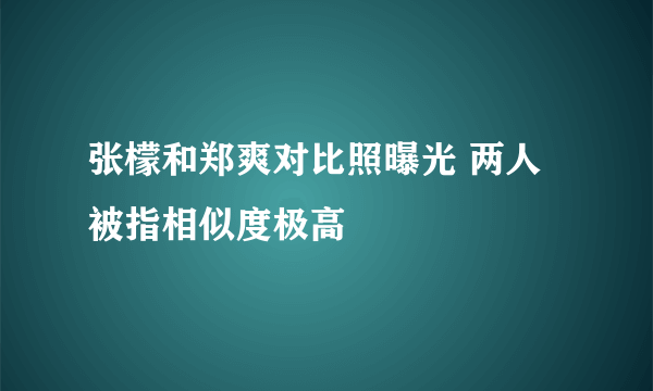 张檬和郑爽对比照曝光 两人被指相似度极高