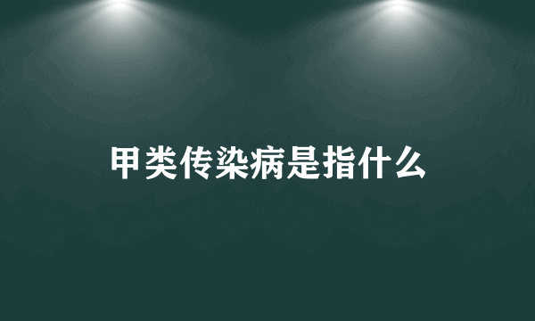 甲类传染病是指什么