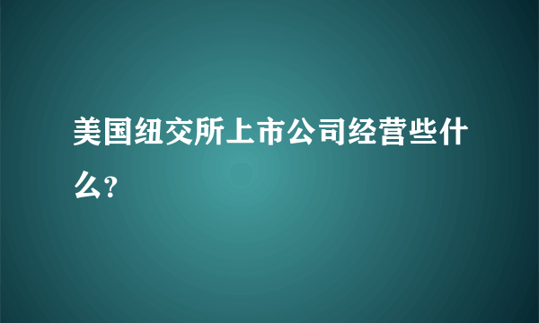 美国纽交所上市公司经营些什么？