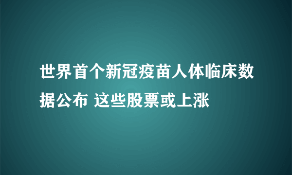 世界首个新冠疫苗人体临床数据公布 这些股票或上涨