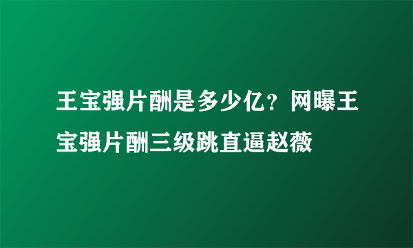 王宝强片酬是多少亿？网曝王宝强片酬三级跳直逼赵薇