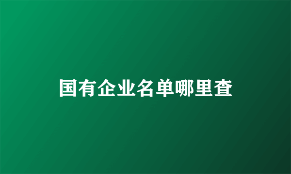 国有企业名单哪里查