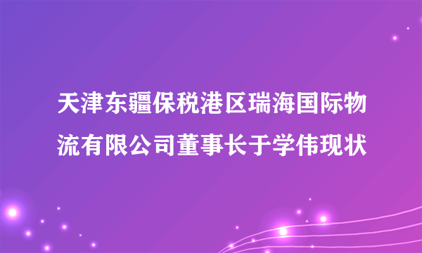 天津东疆保税港区瑞海国际物流有限公司董事长于学伟现状