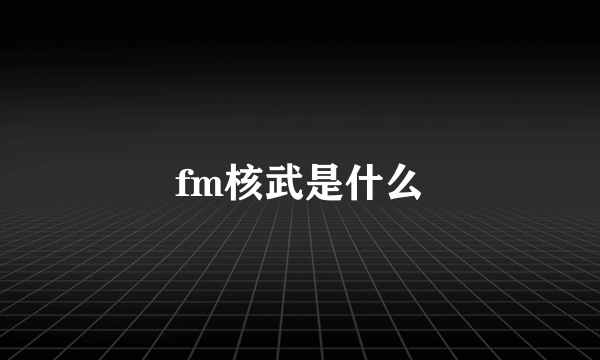 fm核武是什么