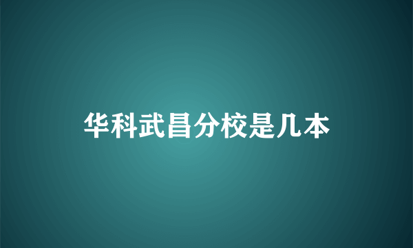 华科武昌分校是几本