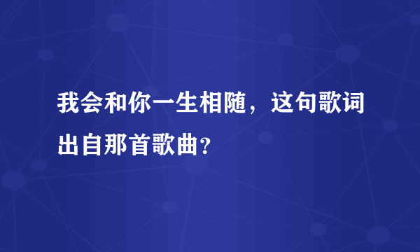 我会和你一生相随，这句歌词出自那首歌曲？