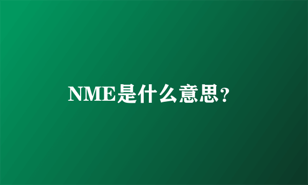 NME是什么意思？