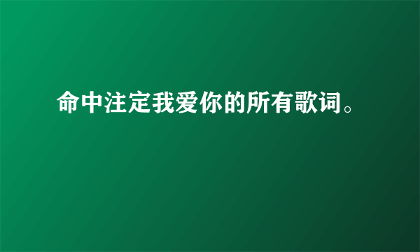 命中注定我爱你的所有歌词。