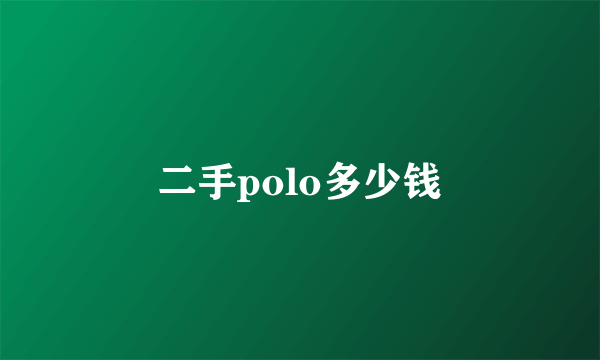 二手polo多少钱