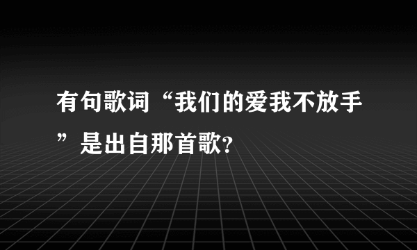 有句歌词“我们的爱我不放手”是出自那首歌？