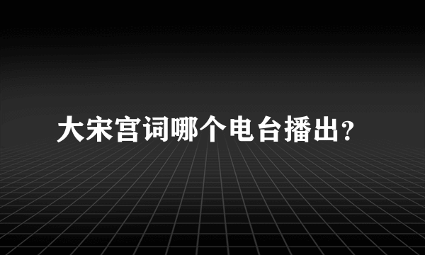 大宋宫词哪个电台播出？